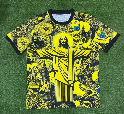 2425 brazil yellow jesus special version Soccer Jersey