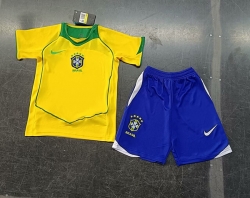 2004 Brazil home KIDS Soccer Jersey