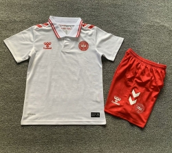 2425 Denmark Away kids soccer jersey