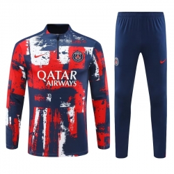 2425 paris PSG blue red training suit