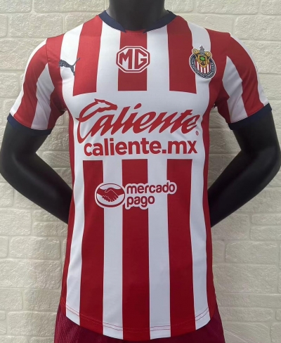 2425 Chivas home player version soccer jersey