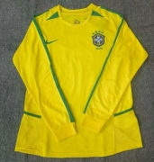 2002 Brazil home long sleeves soccer jersey