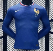 2425 France Home Long Sleeve Player Version Soccer Jersey