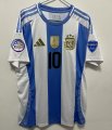 2024 Americas Cup Argentina Home MESSI 10 Number and All patch