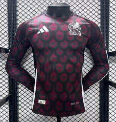 2425 Mexico Away Player Version Long Sleeve Soccer Jersey