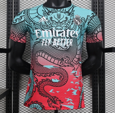 2425 RM blue red DRAGON player version soccer jersey