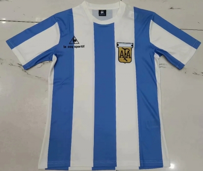 1985 Retro Argentina home soccer jersey