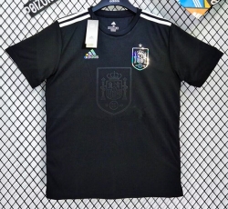 2425 Spain black bling logo shirts Soccer Jersey