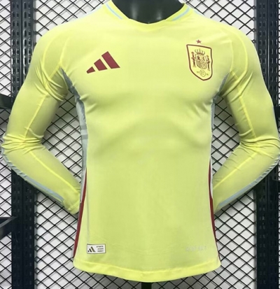 2425 Spain Away Long Sleeve Player Version Soccer Jersey