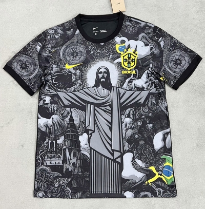 2425 Brasil black jesus version Soccer Jersey