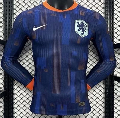 2425 Netherland Away Long Sleeve Player Version Soccer Jersey