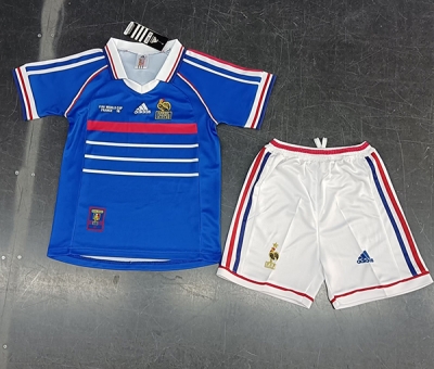 1998 France Home kids Soccer Jersey