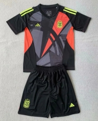 2425 Argentina GK black Kids Soccer jersey