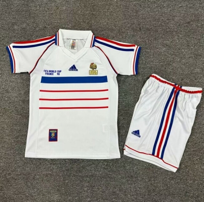 1998 France Away kids Soccer Jersey