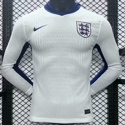 2425 England Home Long Sleeve Player Version Soccer Jersey