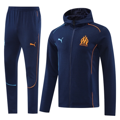 2025 Marseille blue hooded tracksuit