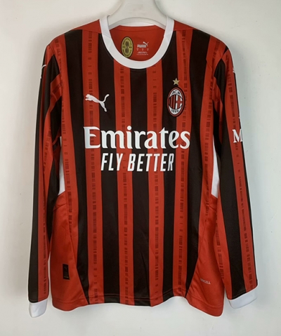 2425 AC Milan home long sleeve Soccer Jersey