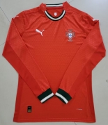 2025 Portugal Home player version long sleeve Soccer Jersey