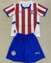 2425 24-25 Paraguay home soccer kids kit