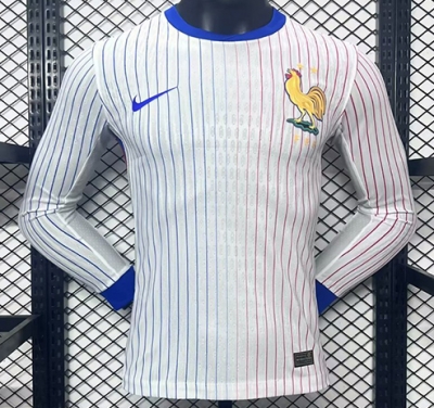 2425 France Away Long Sleeve Player Version Soccer Jersey