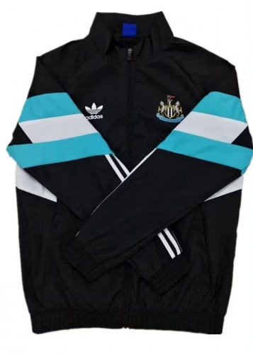 2425 newcastle blac with blue white windbreaker jacket